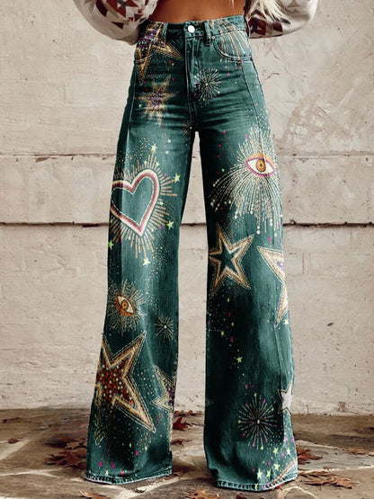 CATHLEEN | HEART STAR BAGGY PANTS