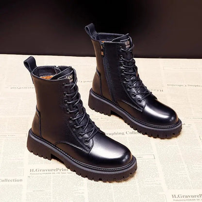 Andrea™ - Black leather winter boots