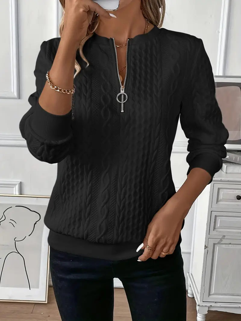 Sarah™ Casual Quarter-Zip Sweatshirt