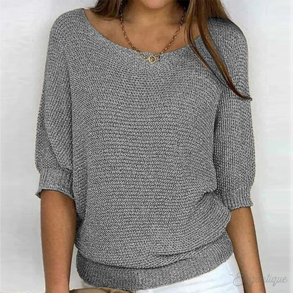 Isabella™ - Elegant crossover knit sweater