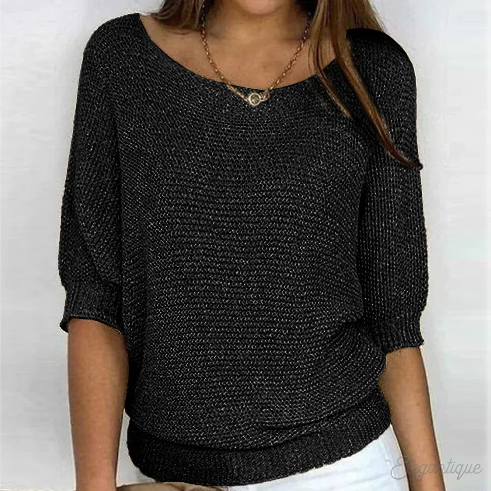 Isabella™ - Elegant crossover knit sweater