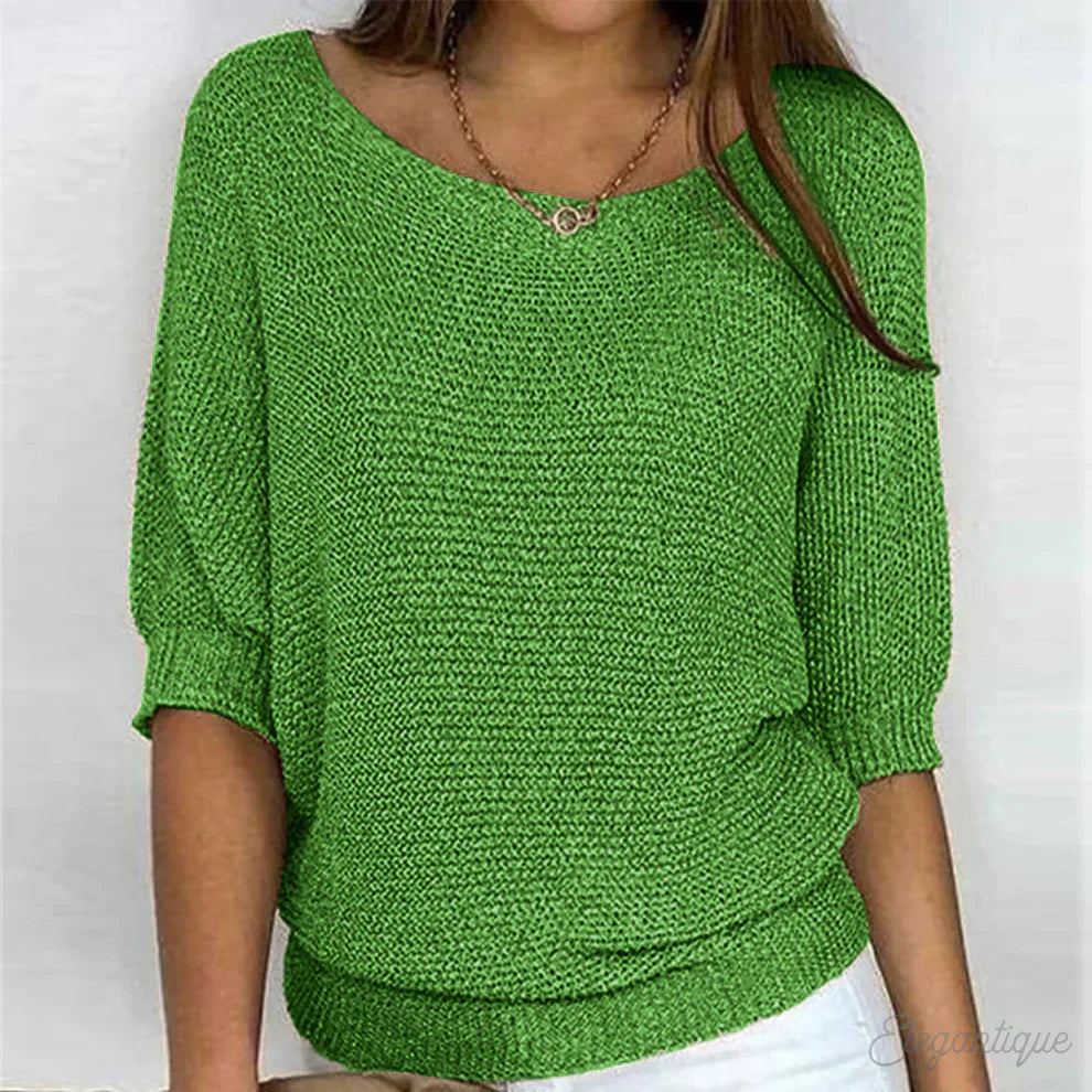 Isabella™ - Elegant crossover knit sweater