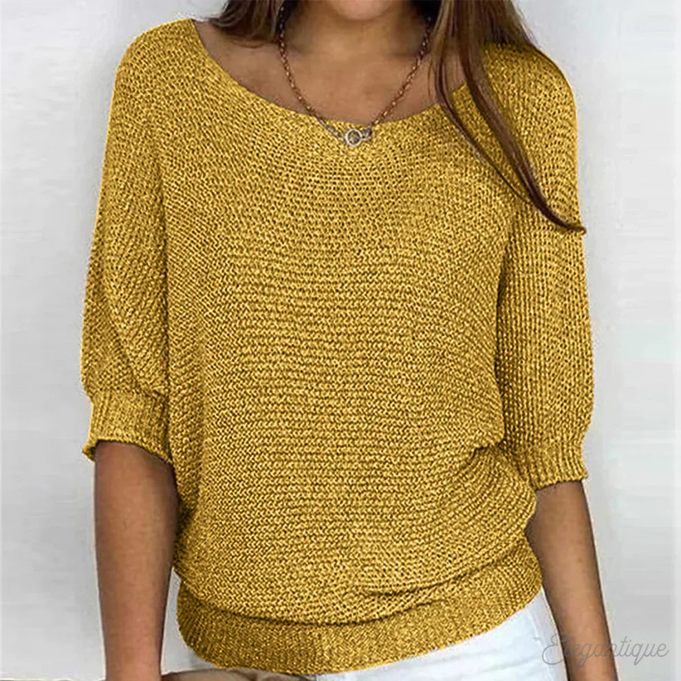 Isabella™ - Elegant crossover knit sweater