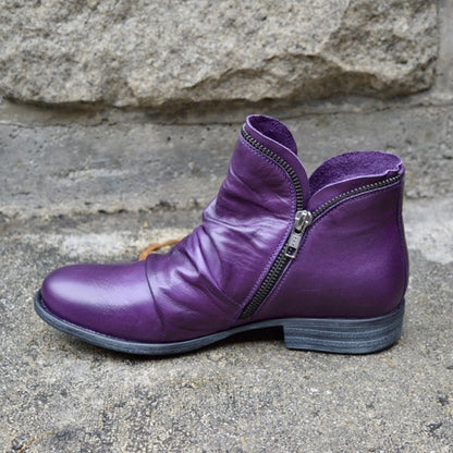 KENDRA | Leather boots with zip